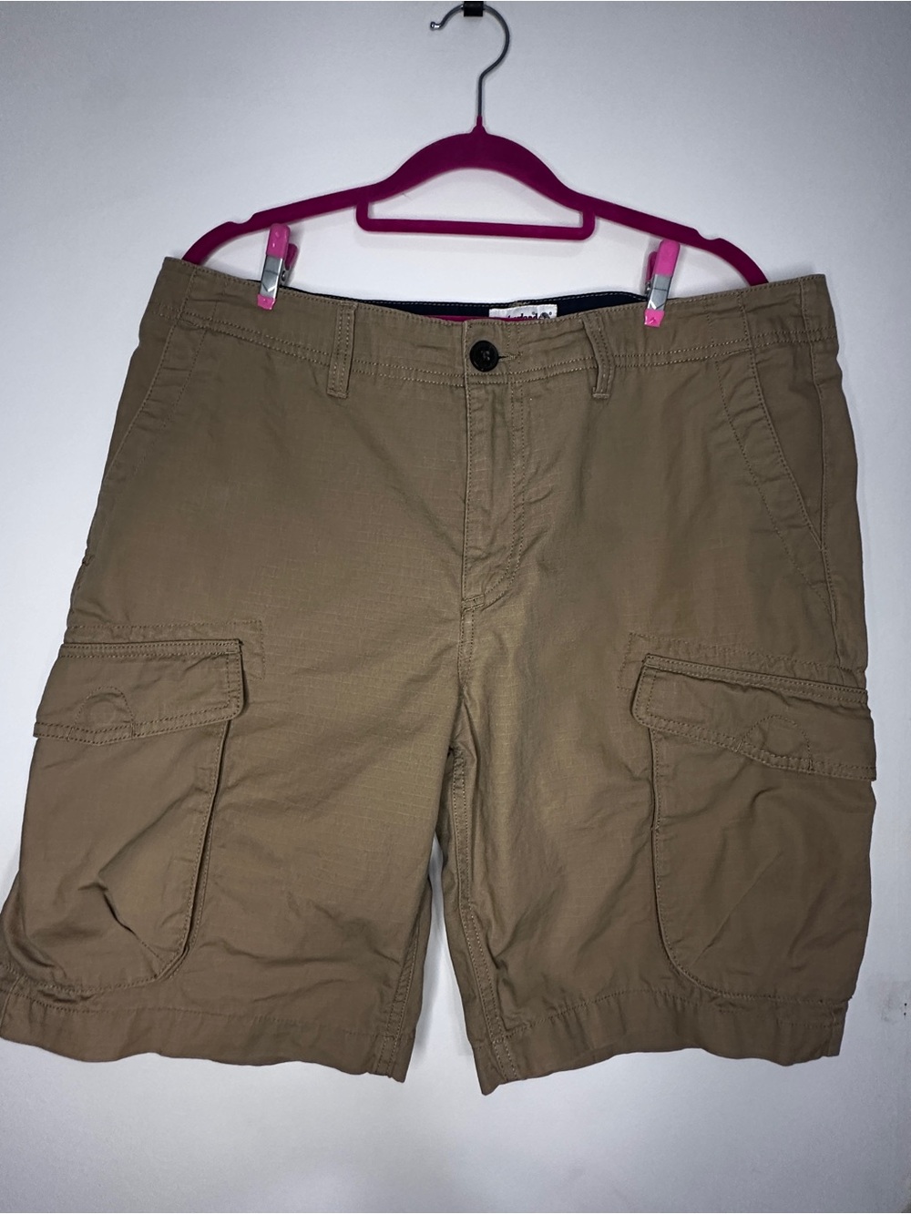 Timberland Men’s Khaki Ripstop Cargo Shorts Classic Fit Size 34